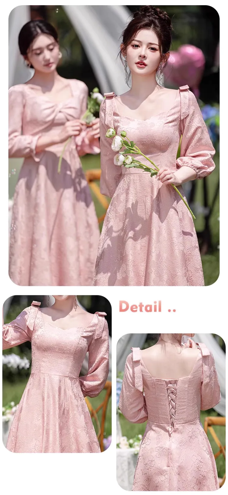 Pink-Jacquard-Fall-Winter-Wedding-Party-Long-Sleeve-Bridesmaid-Dress24