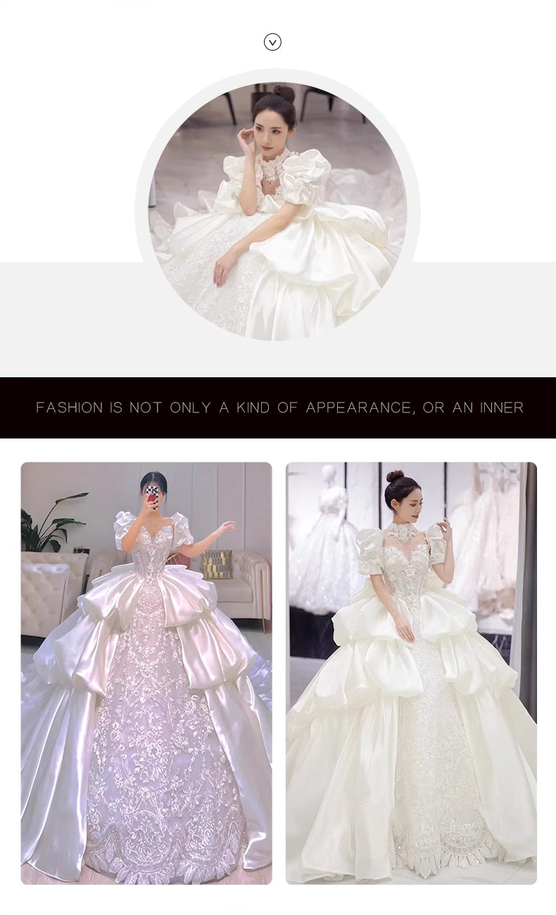 Retro-Princess-Embroidery-Puff-Sleeves-White-Satin-Bride-Wedding-Dress09