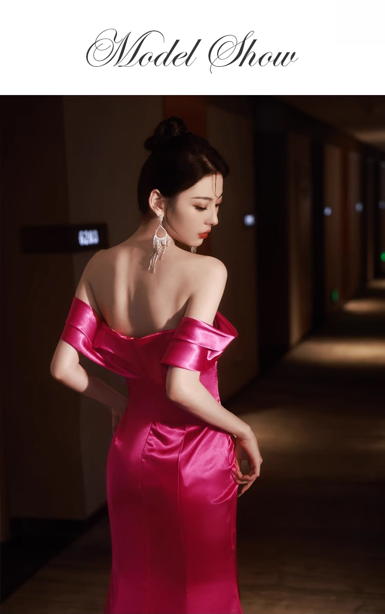 Sexy-Rose-Red-Off-Shoulder-Satin-Fishtail-Evening-Dress-Maxi-Gown09