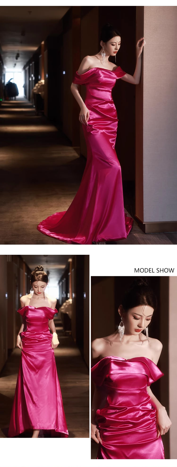 Sexy-Rose-Red-Off-Shoulder-Satin-Fishtail-Evening-Dress-Maxi-Gown11