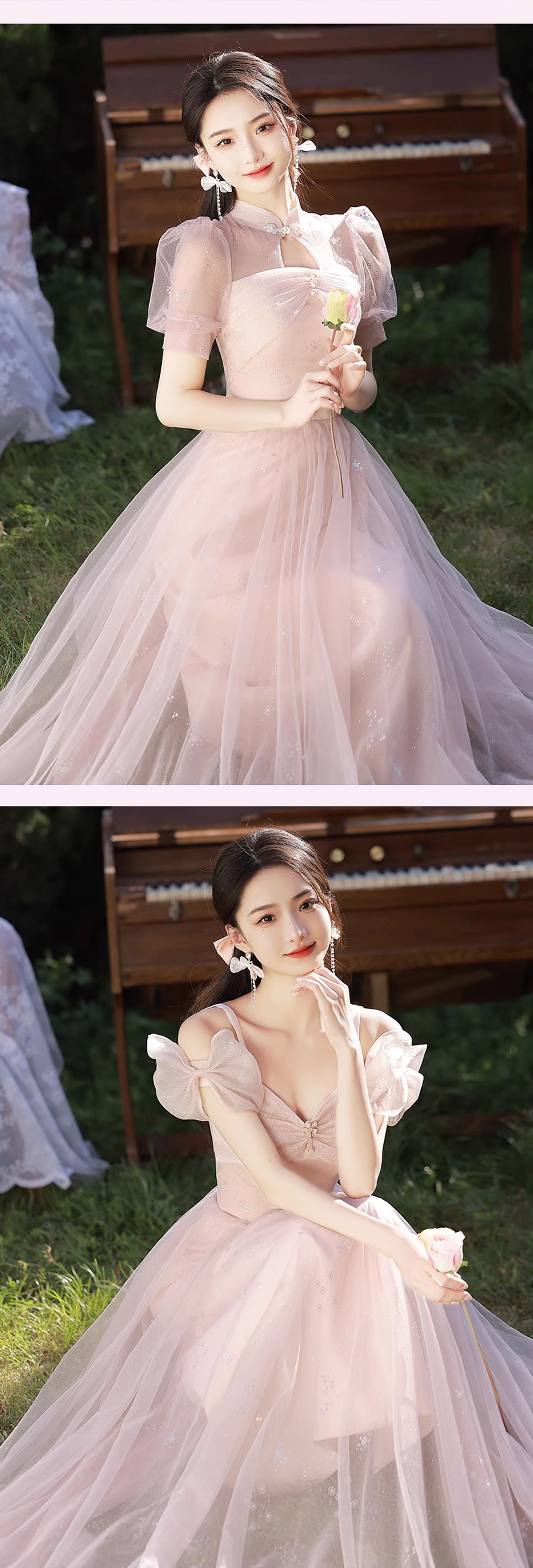 Sweet-Princess-Pink-Graduation-Birthday-Party-Bridesmaid-Long-Dress14
