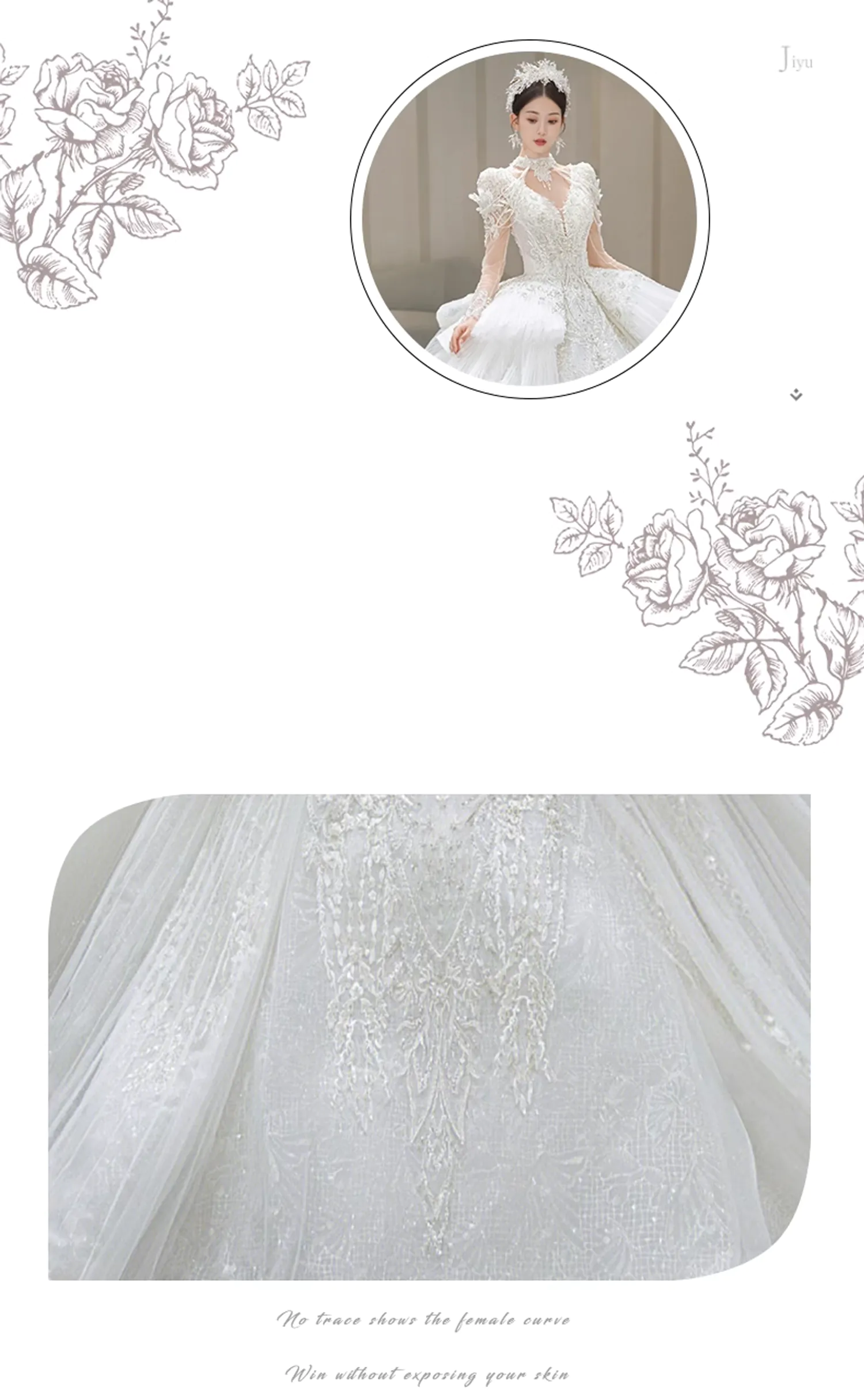 Vintage-Long-Sleeve-White-Lace-Bridal-Wedding-Party-Dress-Photo-Gowns08