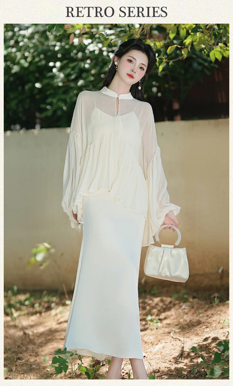 A-line-White-Long-Sleeve-Lose-Fit-Flowy-Chiffon-Summer-Casual-Outfit07