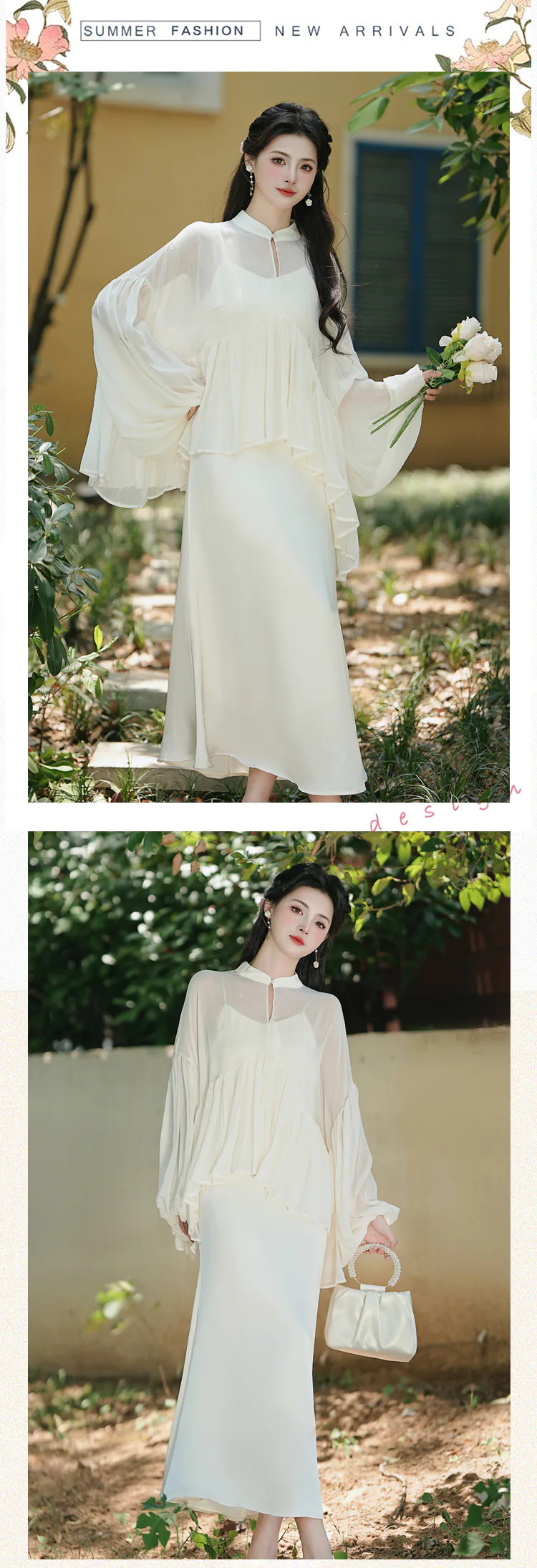 A-line-White-Long-Sleeve-Lose-Fit-Flowy-Chiffon-Summer-Casual-Outfit10