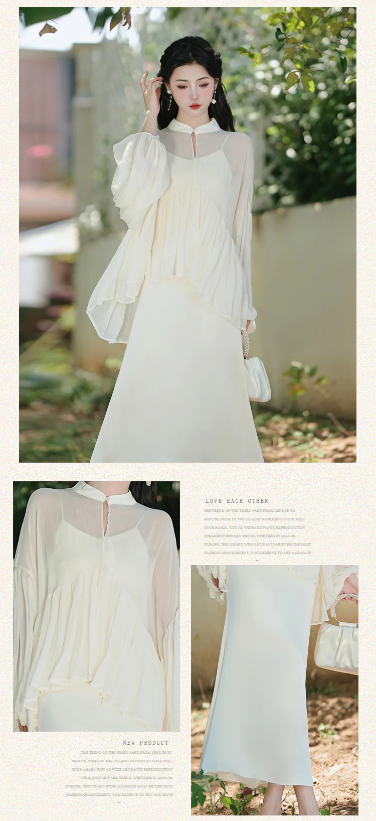 A-line-White-Long-Sleeve-Lose-Fit-Flowy-Chiffon-Summer-Casual-Outfit11