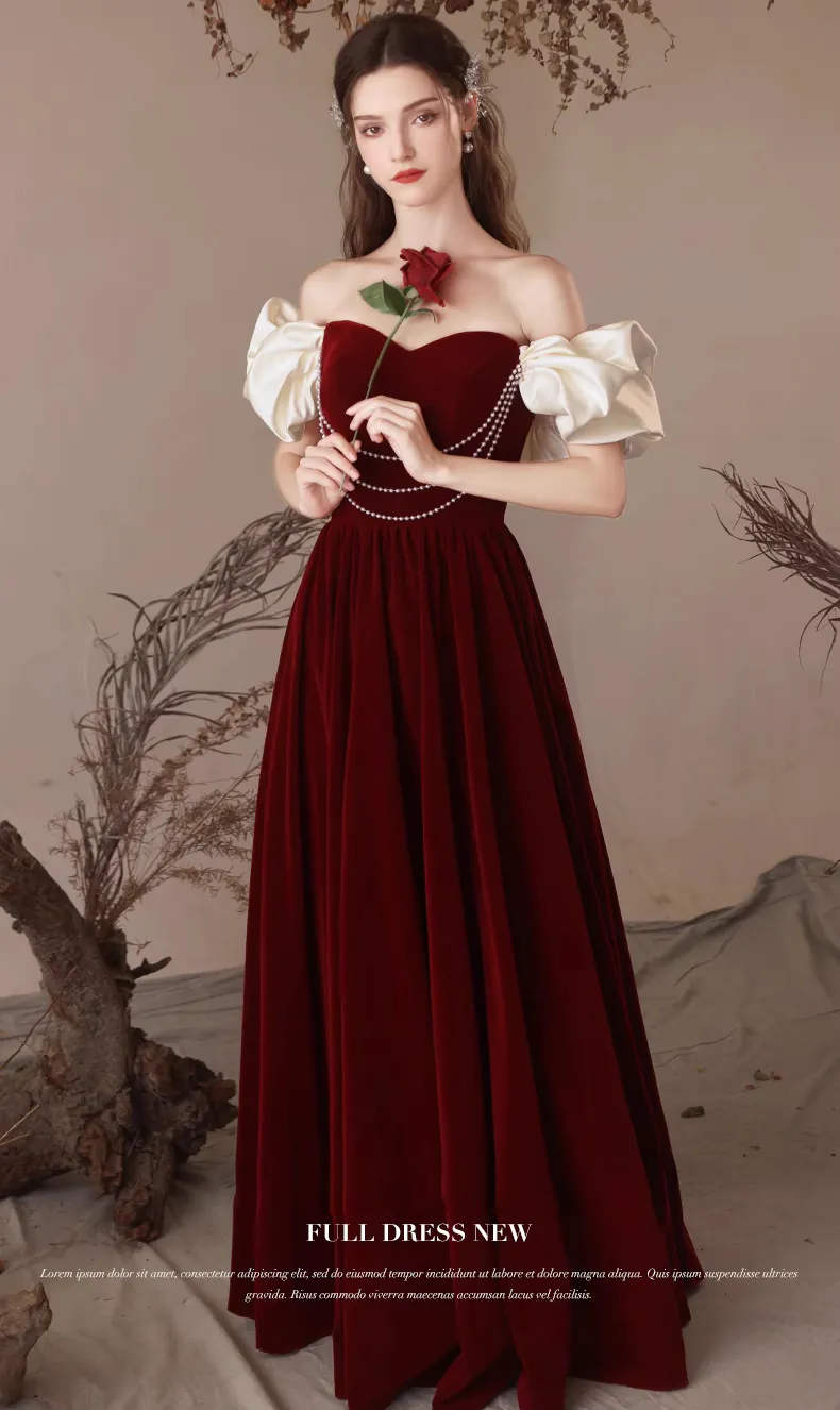 Burgundy Engagement Dress Engagement Dress Red Wine Wedding Dress Burgundy  Wedding Burgundy