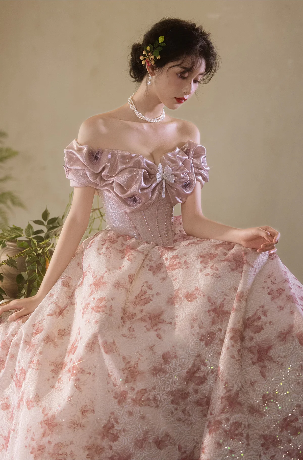 French-Vintage-Off-Shoulder-Wedding-Engagement-Cocktail-Couture-Dress08
