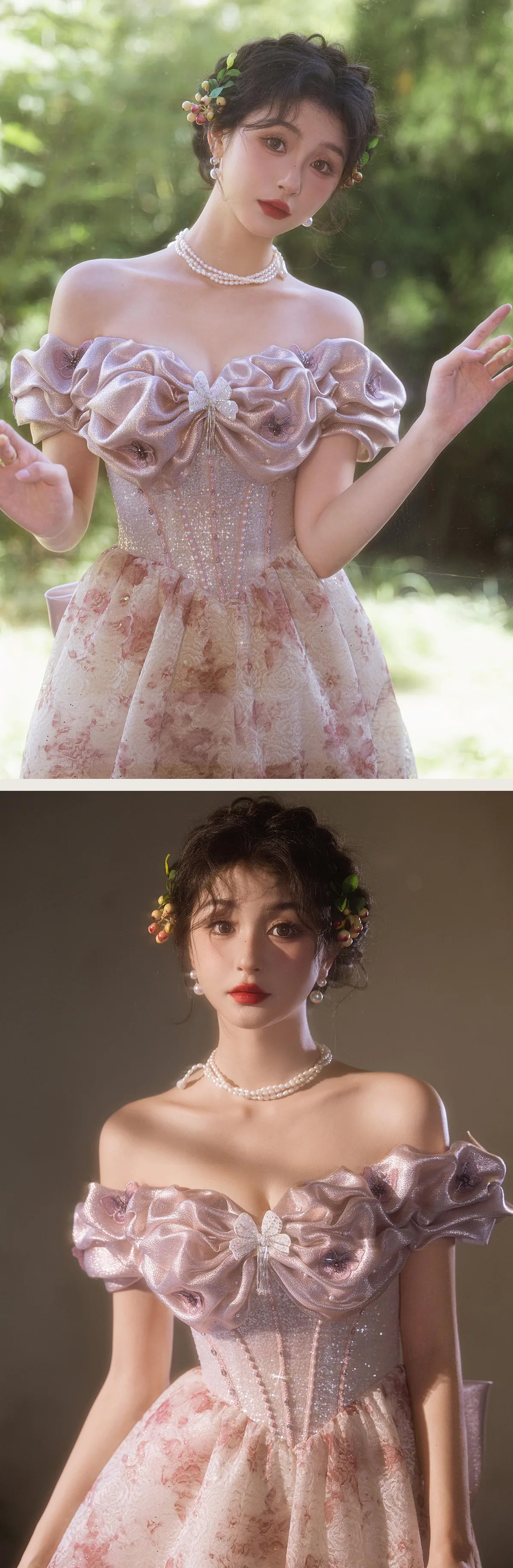 French-Vintage-Off-Shoulder-Wedding-Engagement-Cocktail-Couture-Dress14