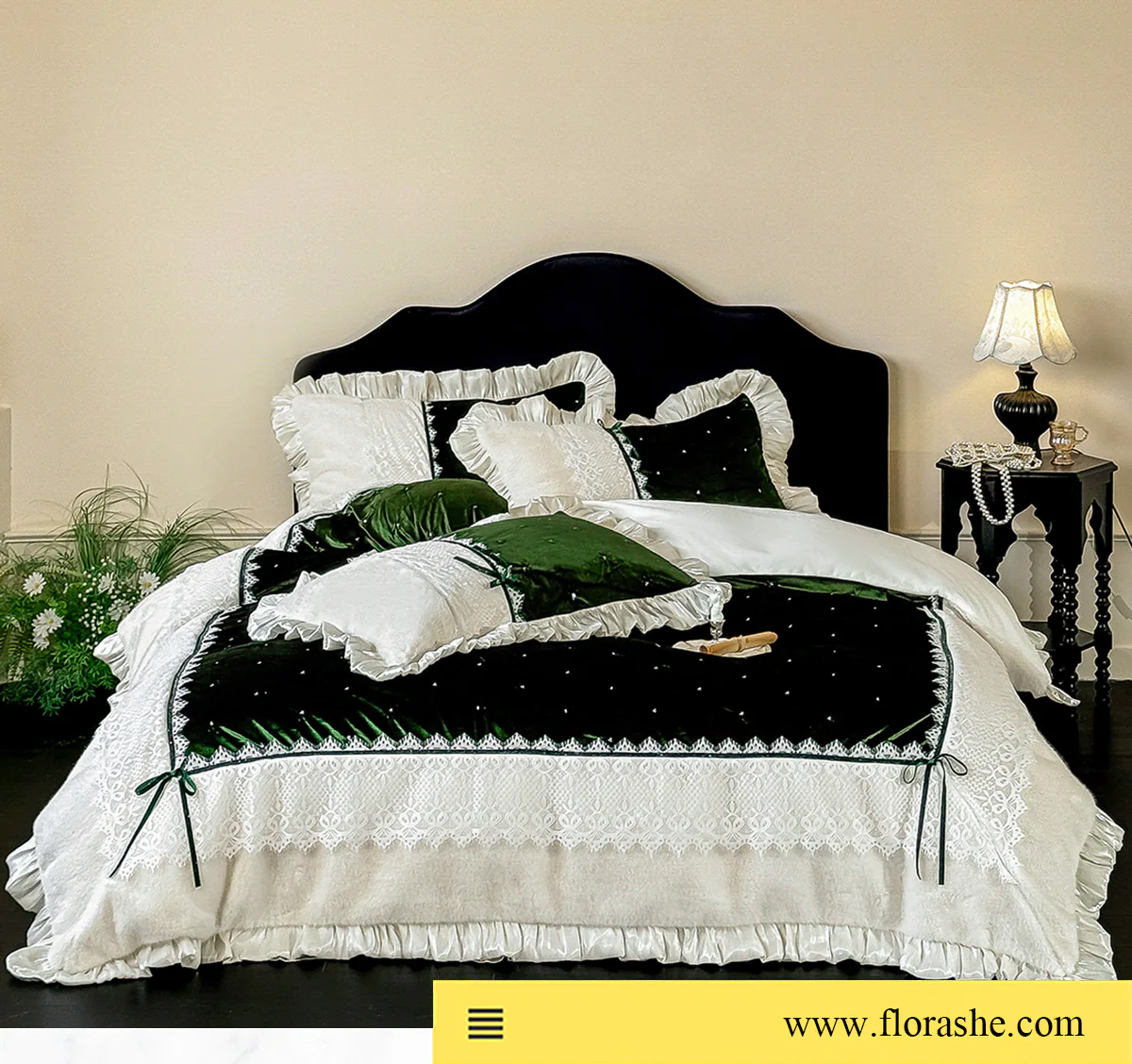 Fuzzy-Emerald-Green-Tufted-250g-Full-Matte-Milk-Velvet-Bedding-4-Pcs-Set07