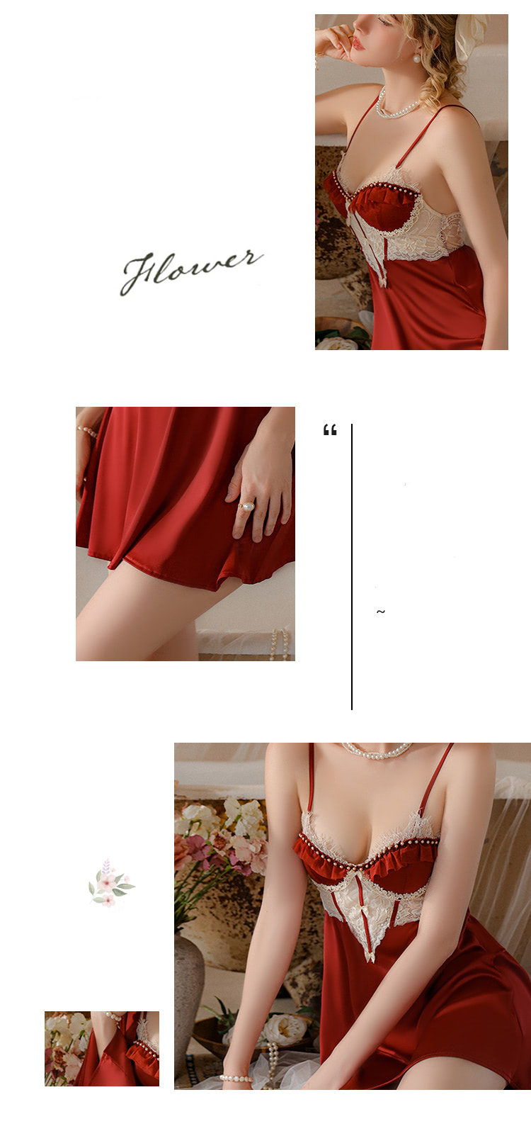 Low-Cut-V-neck-Red-Lace-Open-Back-Slip-Nightgown-Chemise-Slip-Dress08