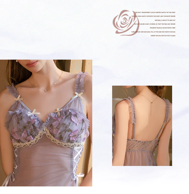 Romantic-Lavender-Sheer-Gauze-Ruffled-Strap-Butterfly-Embroidery-Chemise08