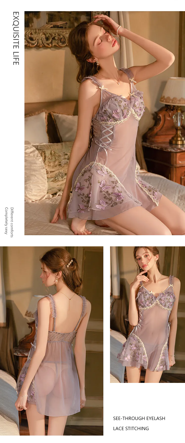 Romantic-Lavender-Sheer-Gauze-Ruffled-Strap-Butterfly-Embroidery-Chemise10