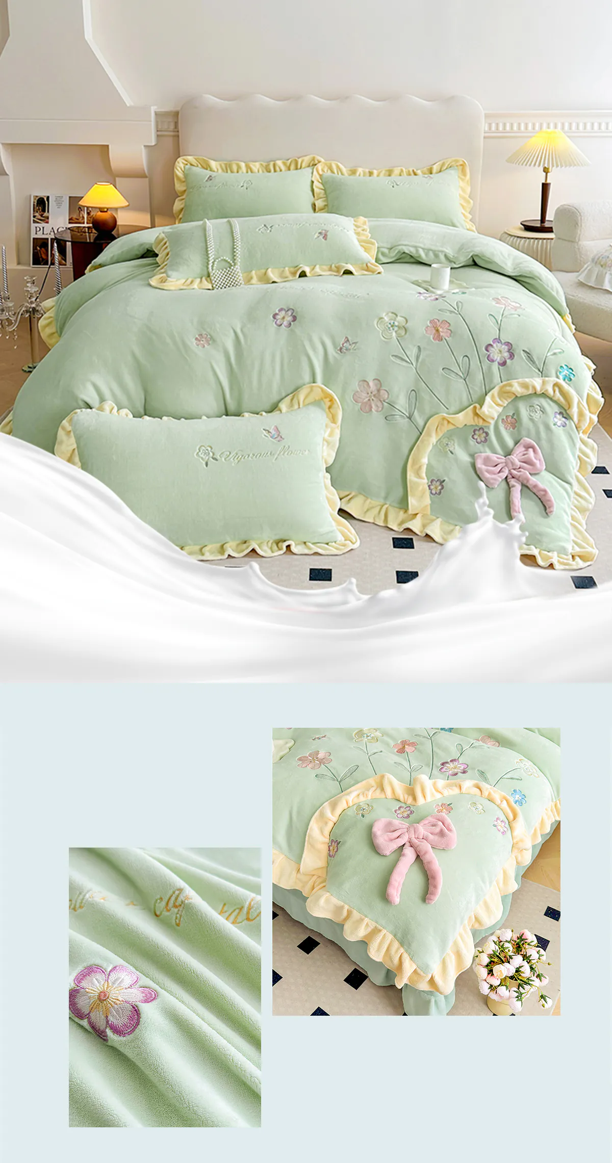 Romantic-Milk-Fiber-Comforter-Cover-Bed-Sheet-Pillowcases-4-Pcs-Set13
