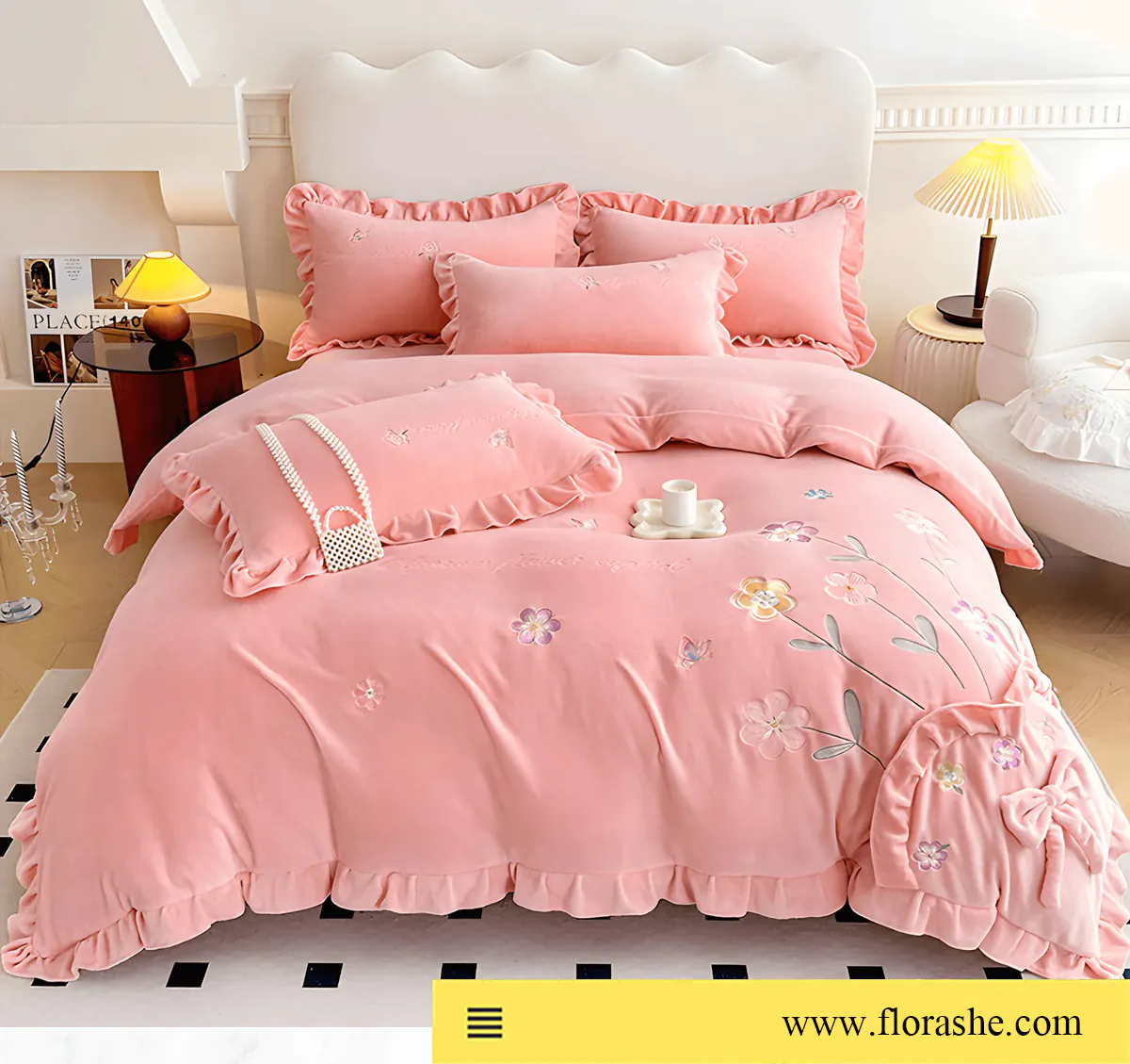 Romantic-Milk-Fiber-Comforter-Cover-Bed-Sheet-Pillowcases-4-Pcs-Set15