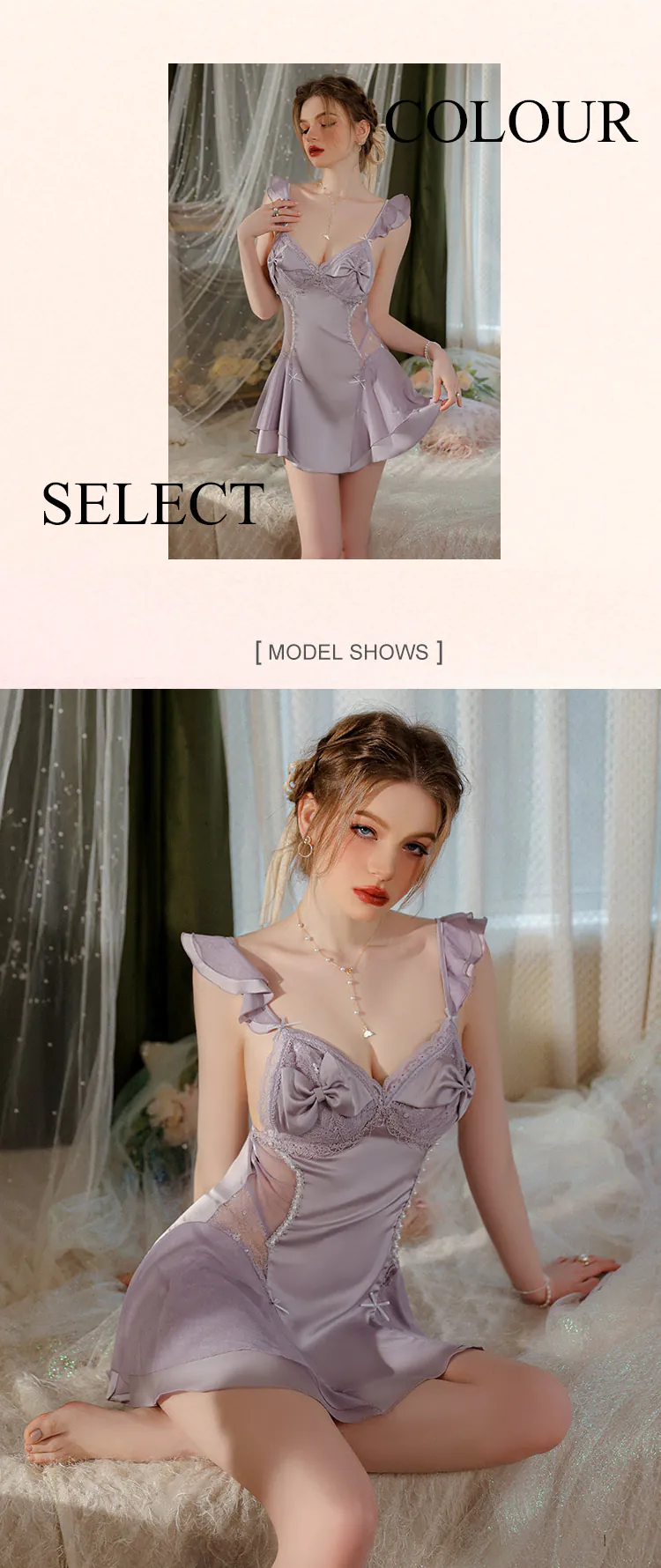 Sexy-Deep-V-Lace-Satin-See-Through-Nightgown-Sleepwear14