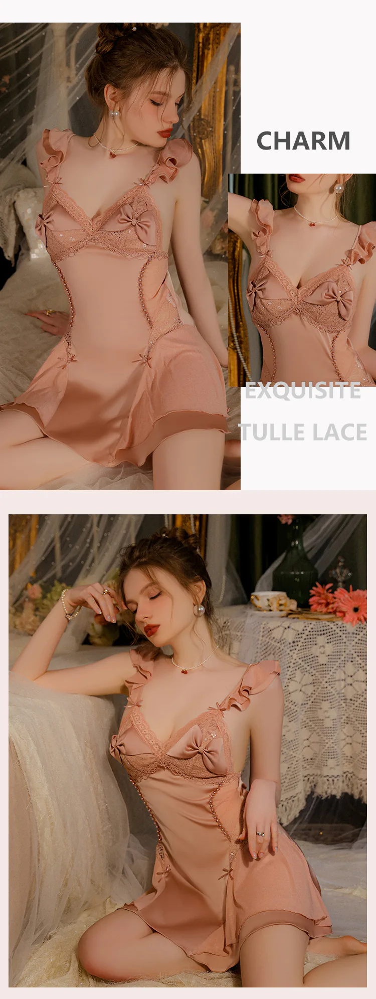 Sexy-Deep-V-Lace-Satin-See-Through-Nightgown-Sleepwear18