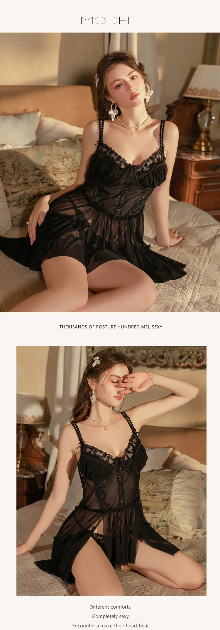 Sheer-Tulle-Ruffled-Strap-Corset-Style-Layered-Chiffon-Skirt-Nightwear11