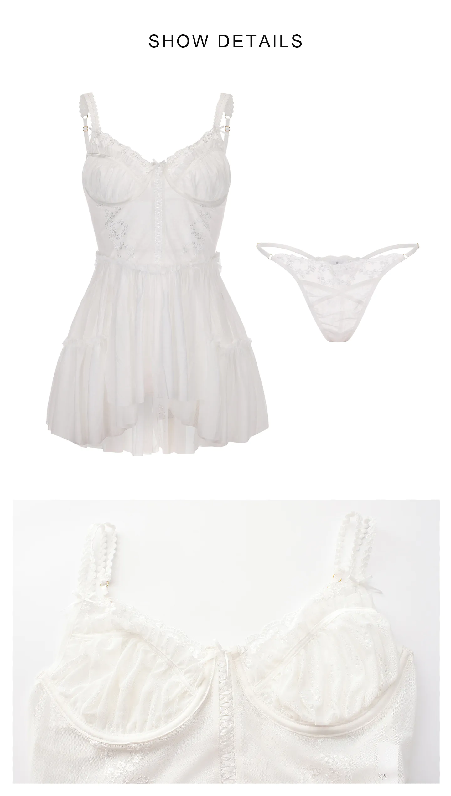Sheer-Tulle-Ruffled-Strap-Corset-Style-Layered-Chiffon-Skirt-Nightwear16