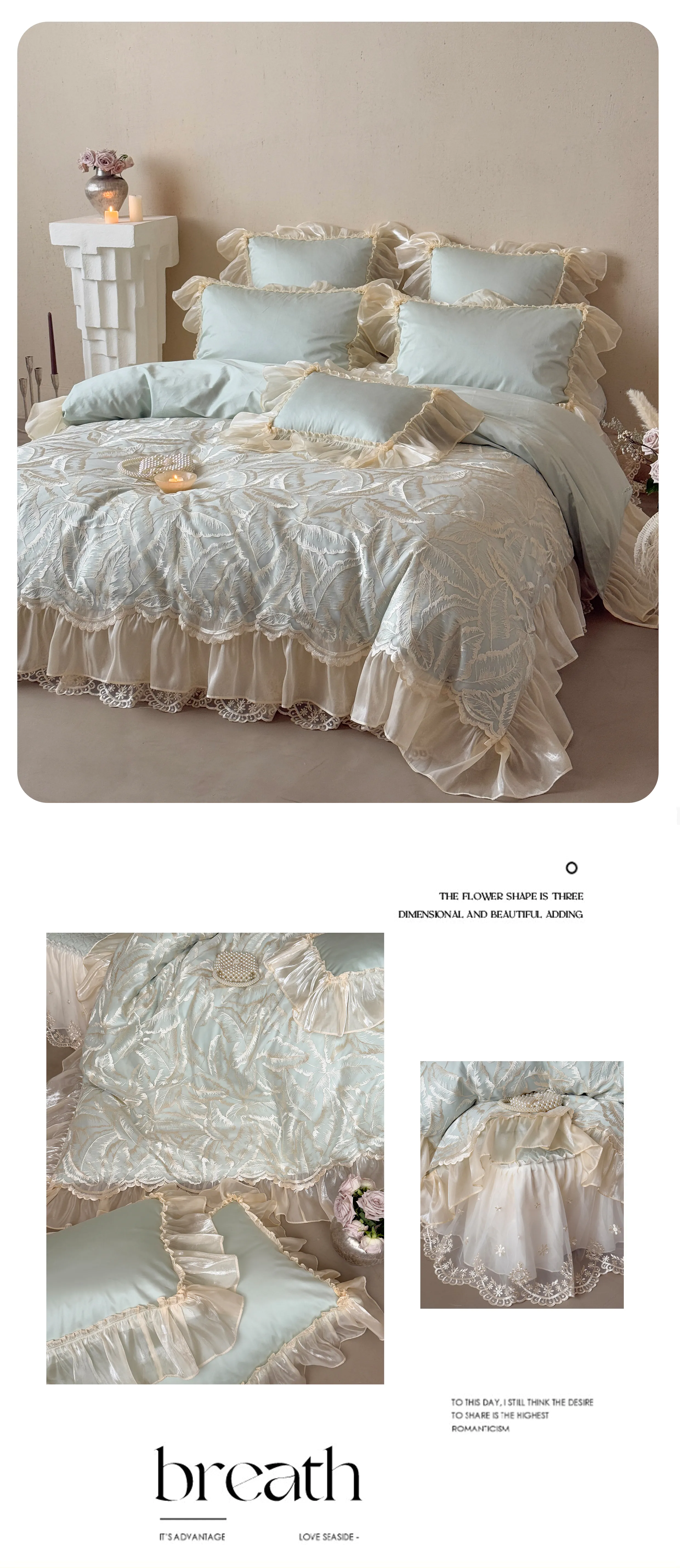 Soft-100S-Egyptian-Cotton-Leaf-Jacquard-Pleated-Ruffle-Duvet-Cover-Set12