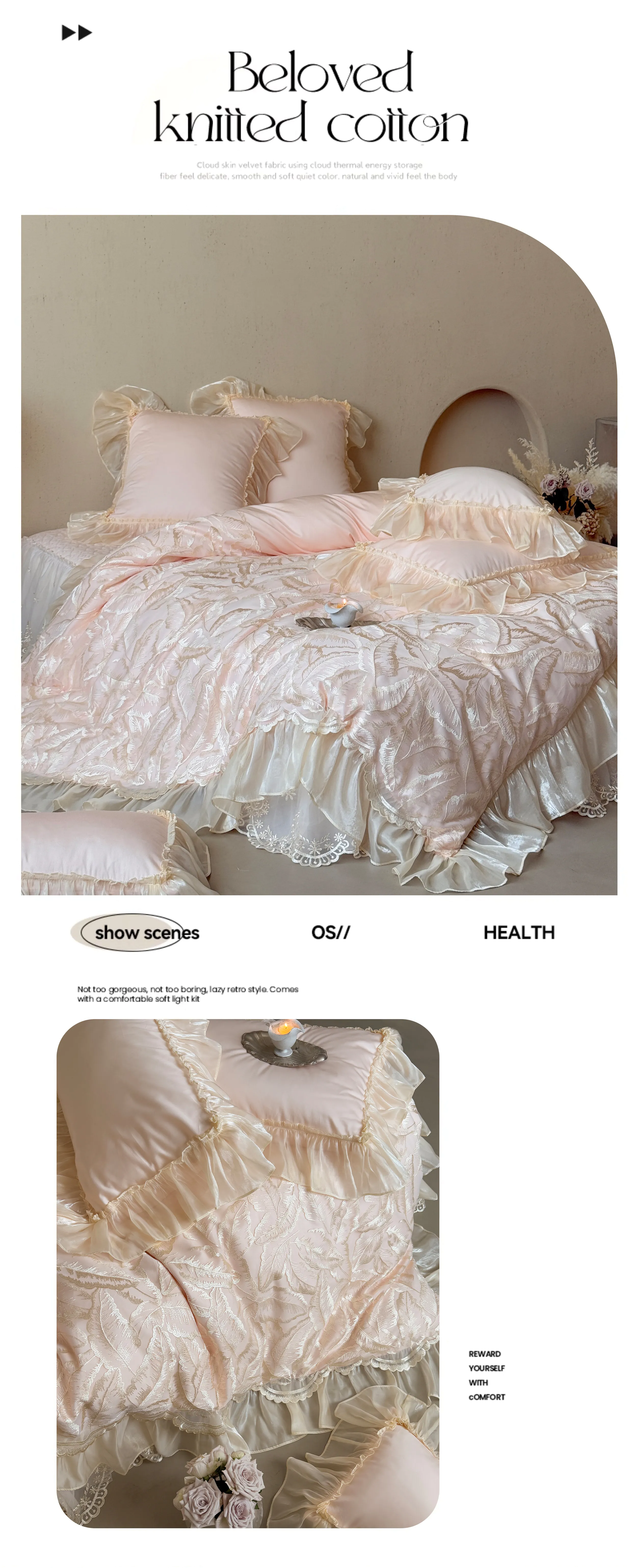 Soft-100S-Egyptian-Cotton-Leaf-Jacquard-Pleated-Ruffle-Duvet-Cover-Set14