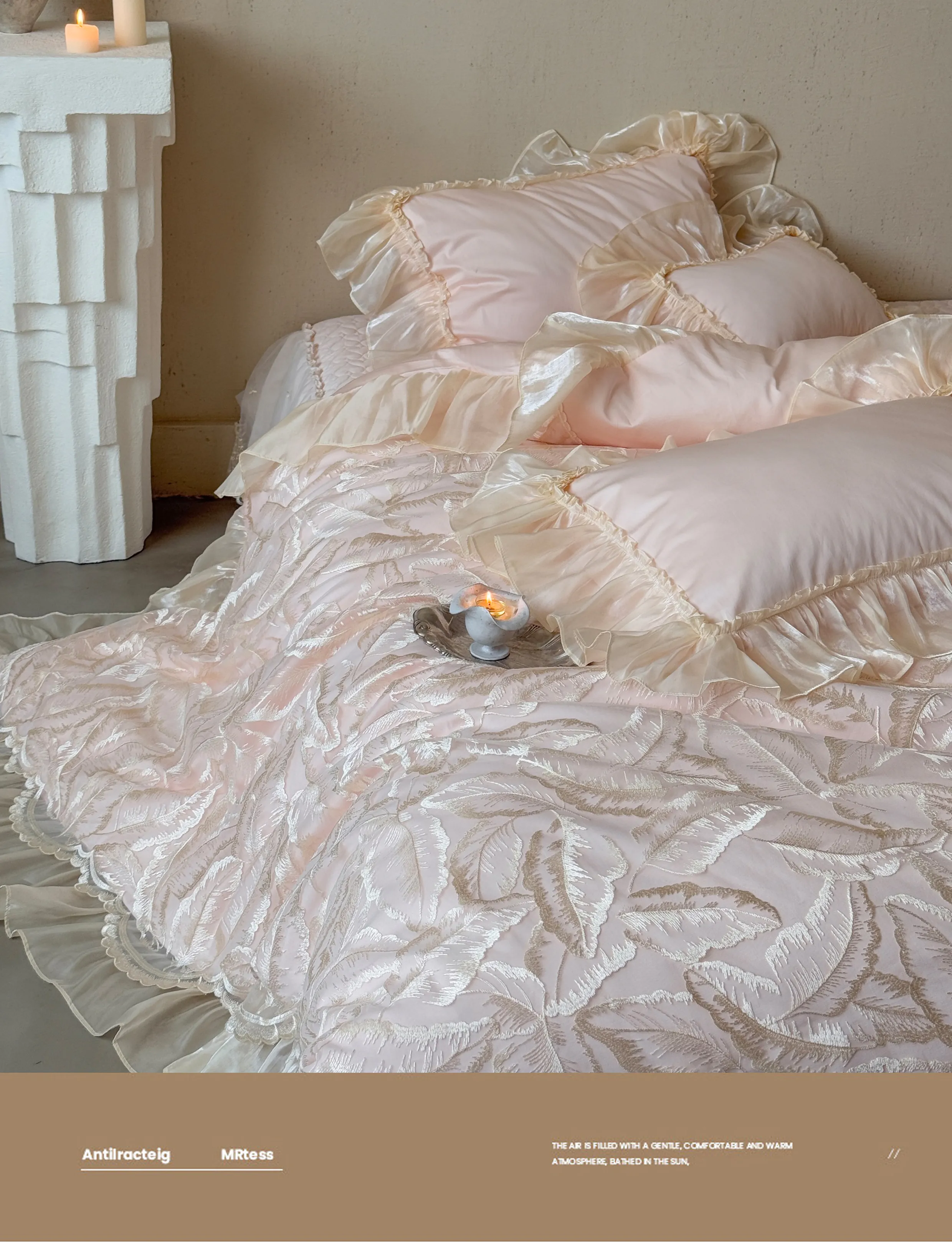 Soft-100S-Egyptian-Cotton-Leaf-Jacquard-Pleated-Ruffle-Duvet-Cover-Set15