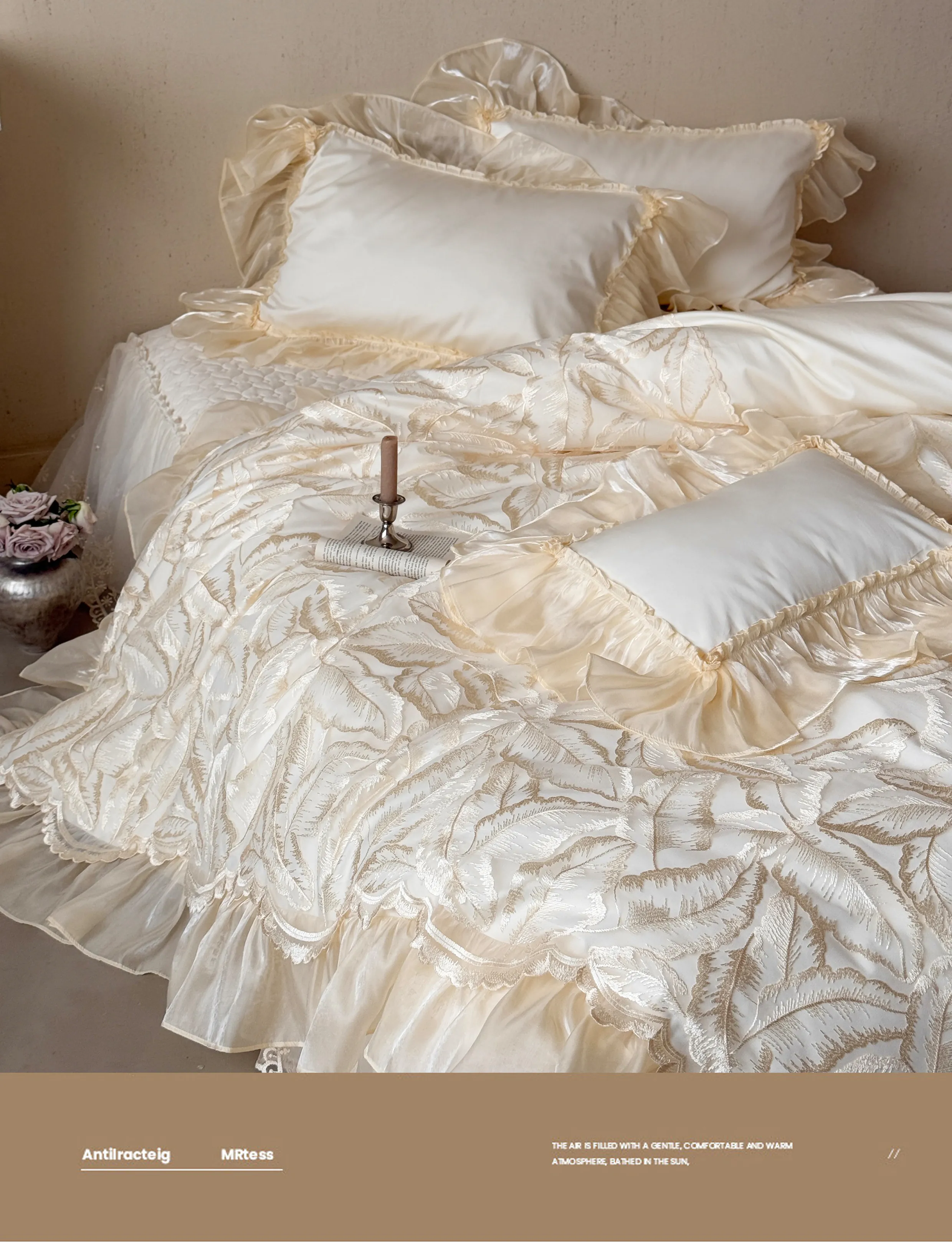 Soft-100S-Egyptian-Cotton-Leaf-Jacquard-Pleated-Ruffle-Duvet-Cover-Set20