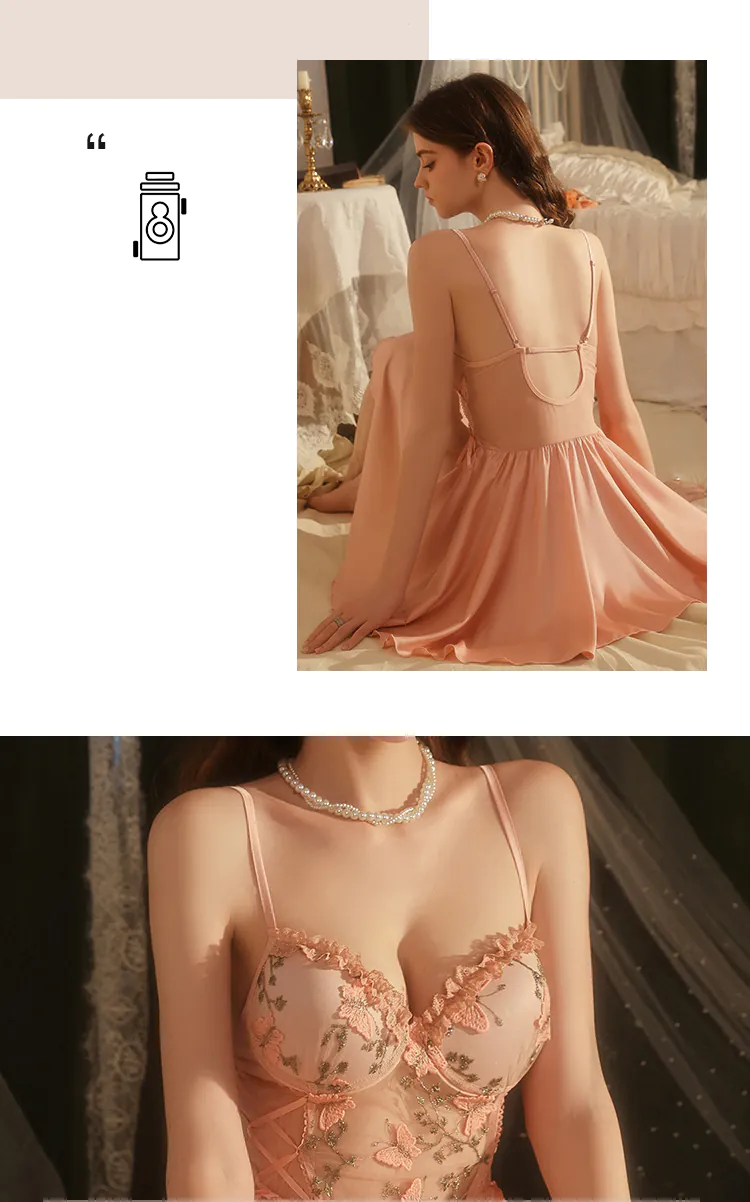 Sweet-Butterfly-Embroidery-Built-in-Push-Up-Bra-Tulle-Babydoll-Lingerie11
