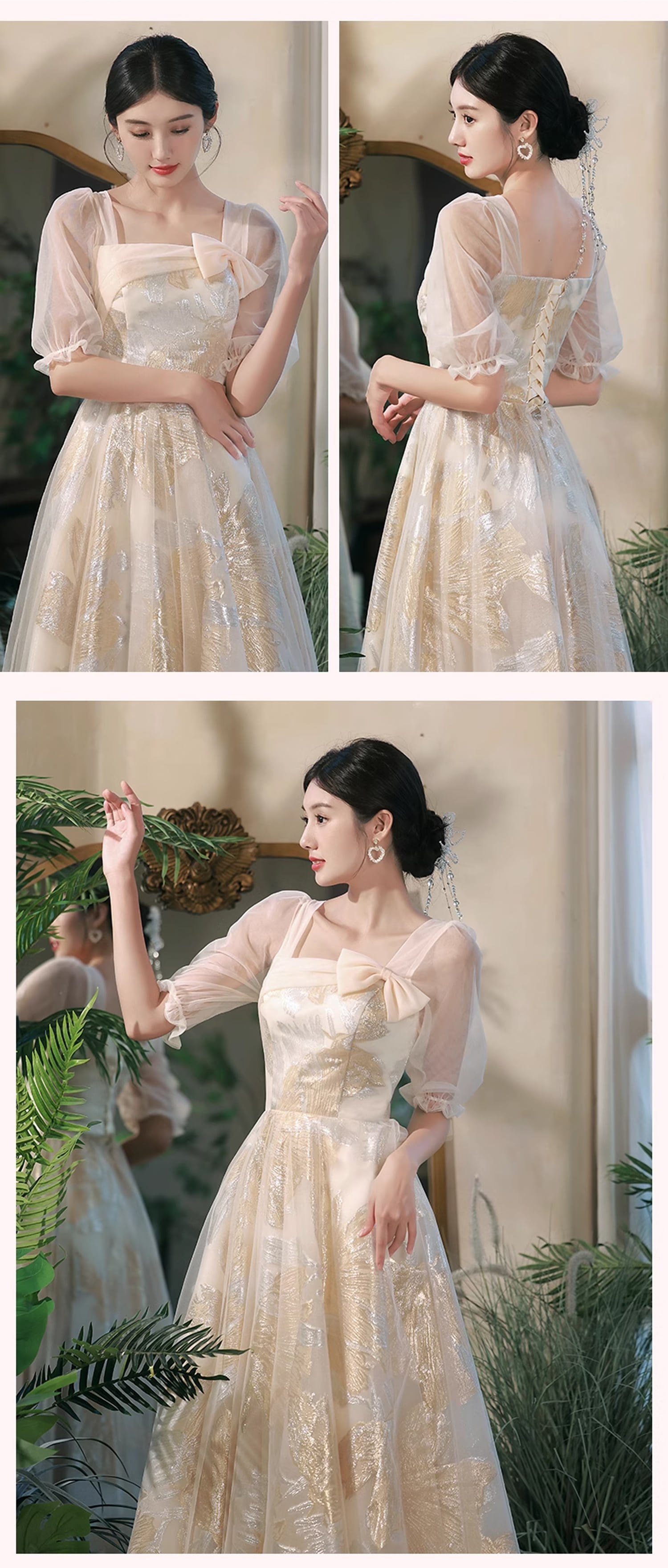Sweet-French-Style-Bridesmaid-Dress-Party-Gown-with-Short-Sleeves19