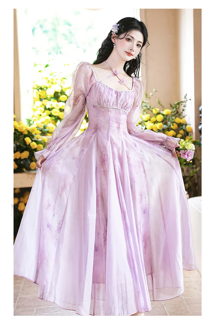 Sweet-Princess-French-Style-Square-Neck-Purple-Chiffon-Casual-Dress12
