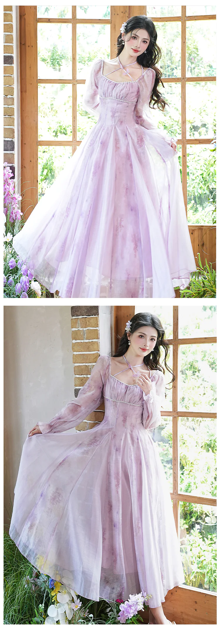 Sweet-Princess-French-Style-Square-Neck-Purple-Chiffon-Casual-Dress13