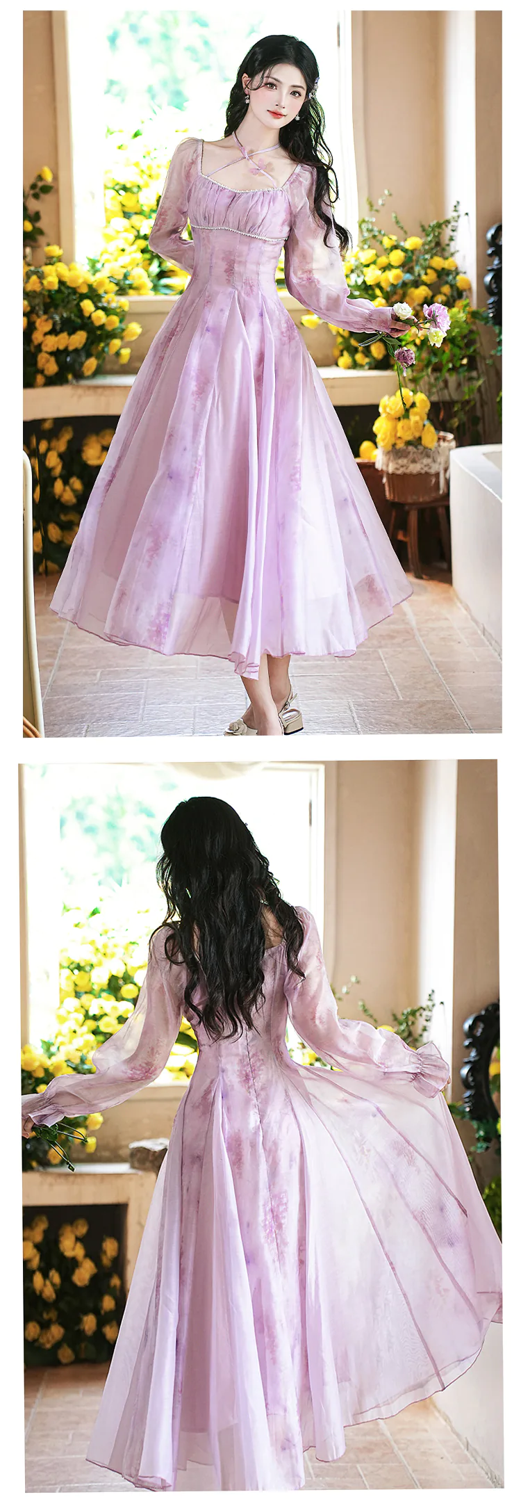Sweet-Princess-French-Style-Square-Neck-Purple-Chiffon-Casual-Dress17
