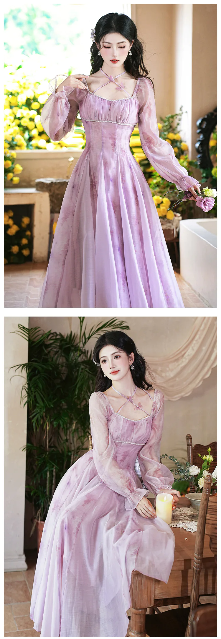 Sweet-Princess-French-Style-Square-Neck-Purple-Chiffon-Casual-Dress18