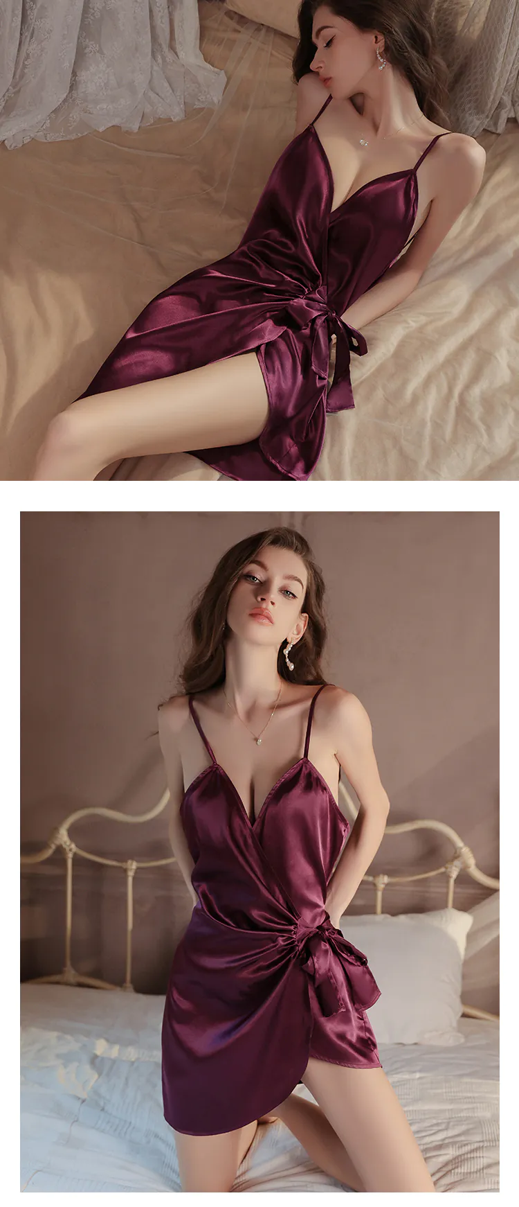Sweet-Soft-Silky-Satin-Slip-Nightgown-Sexy-Home-Casual-Loungewear11