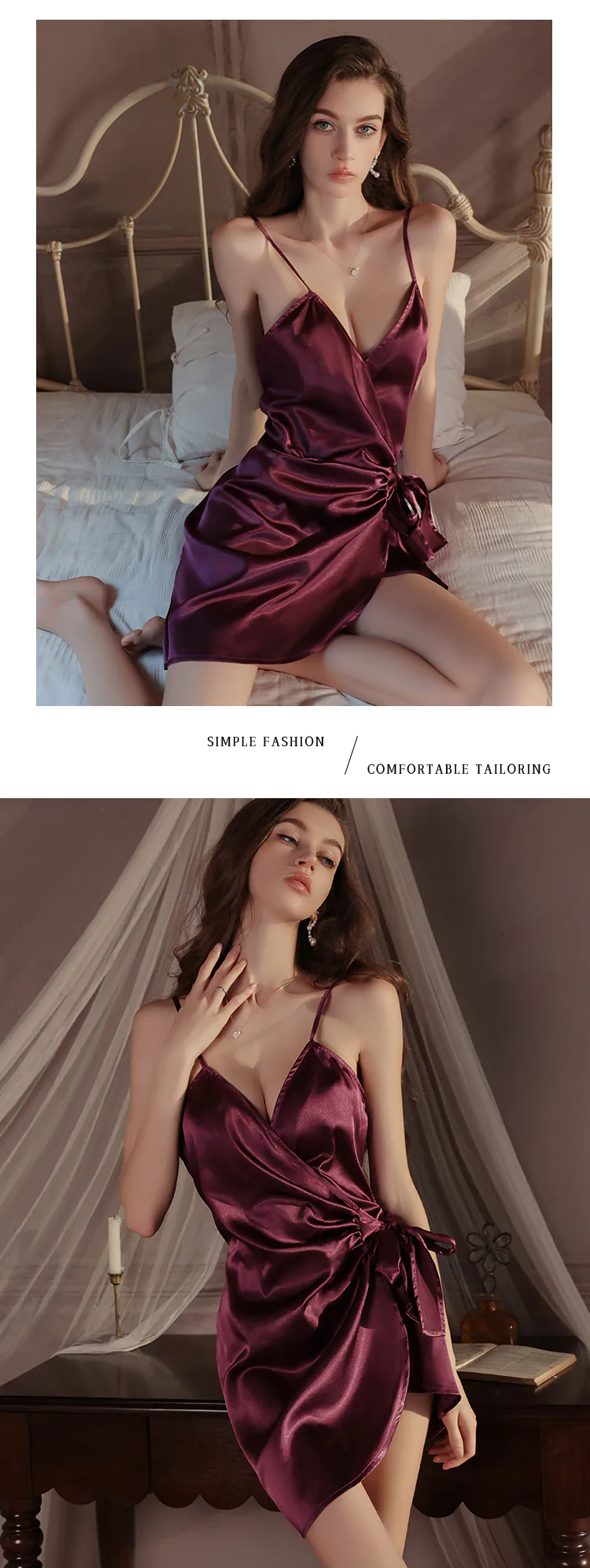Sweet-Soft-Silky-Satin-Slip-Nightgown-Sexy-Home-Casual-Loungewear13