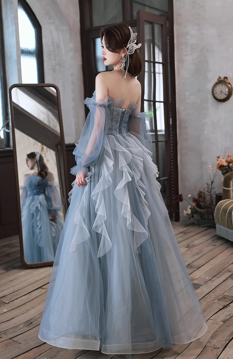 Fairy-Blue-Off-the-Shoulder-Long-Tulle-Sleeves-Prom-Party-Maxi-Dress13
