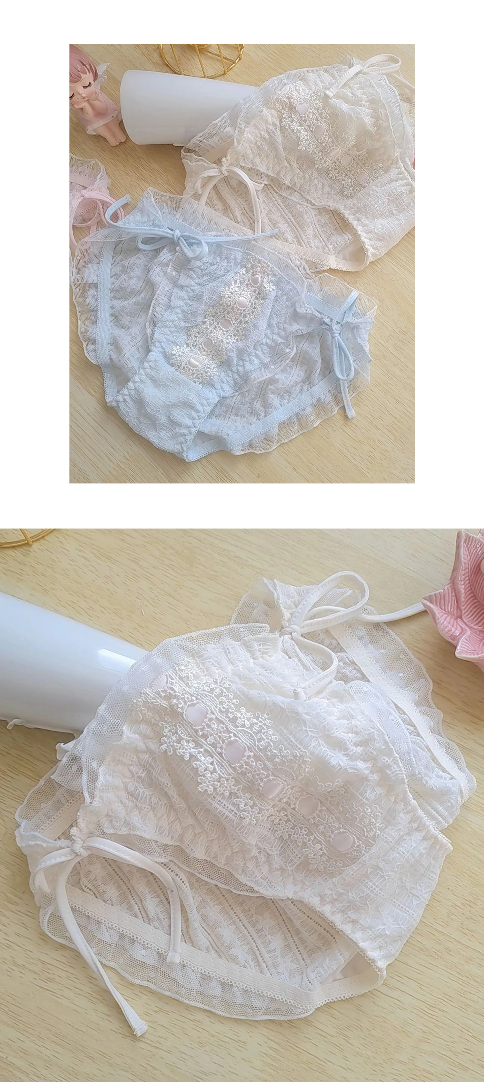 Ladies-Soft-Breathable-Low-Waist-Bow-Tie-Lace-Panties-Underwear12