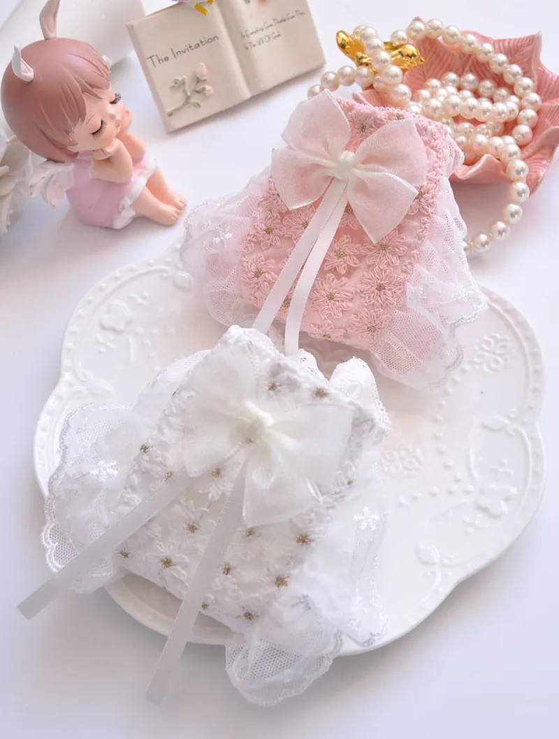 Princess Embroidery Milk Silk Mid Waist Ruffle Lace Floral Panties05