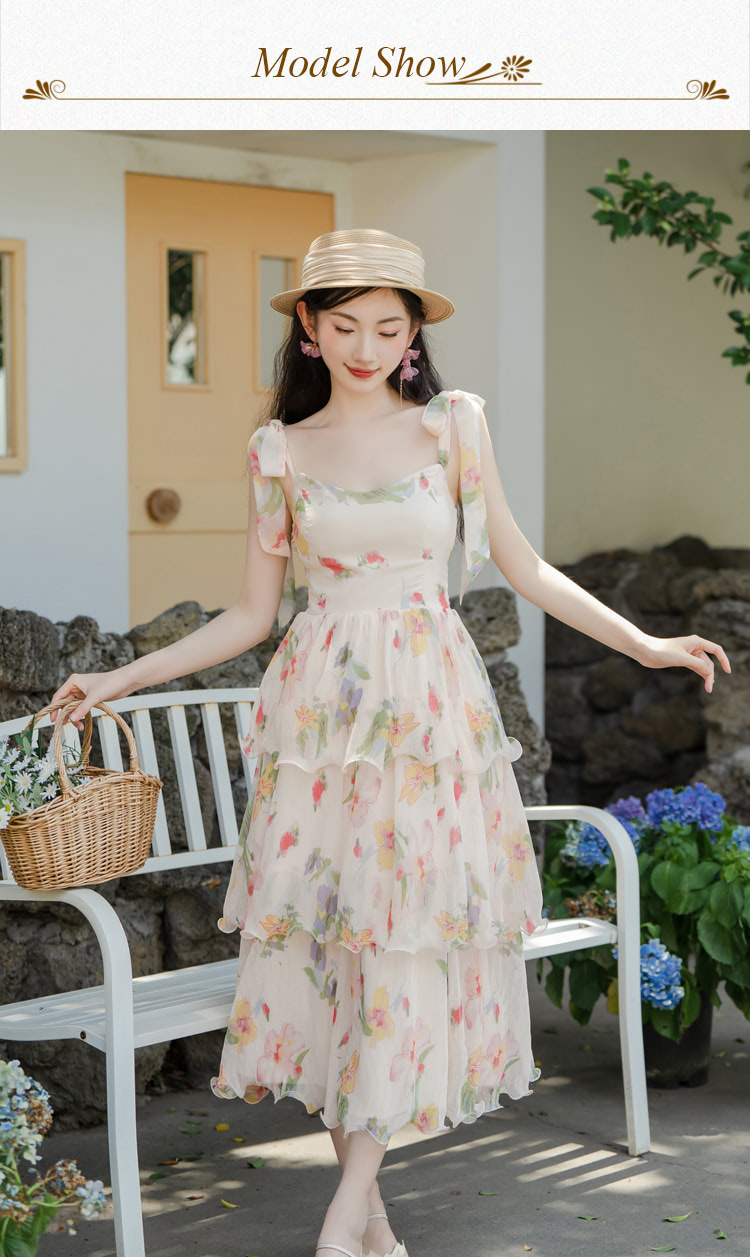 High quality Korean floral dress tight dress lotus leaf sleeve dress mesh  dress stretch fabric long dress girl dress beautiful fashion dress | Lazada