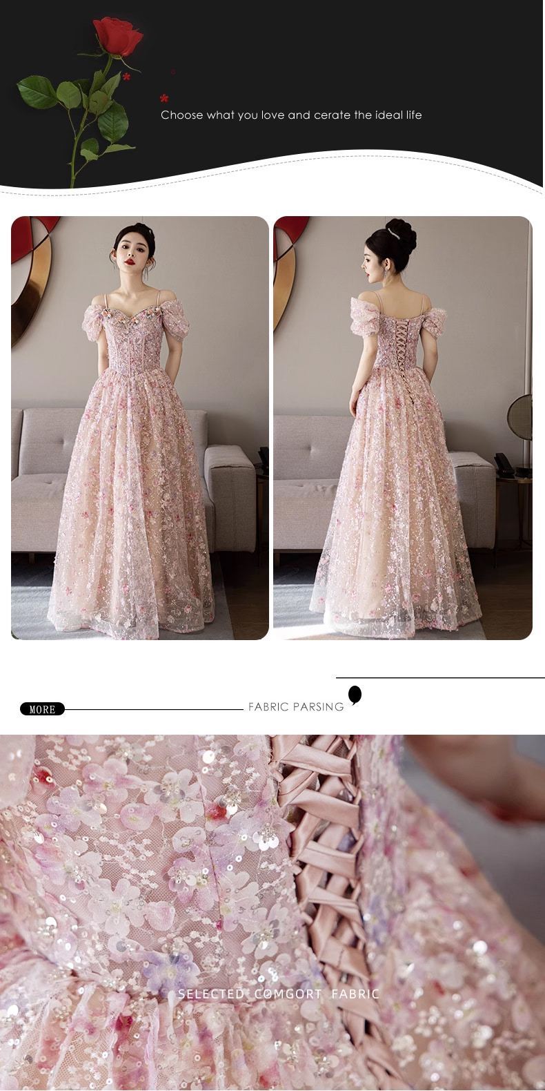 Sweet-Pink-3D-Floral-Tulle-Slip-Evening-Prom-Dress-Fairy-Princess-Ball-Gown09