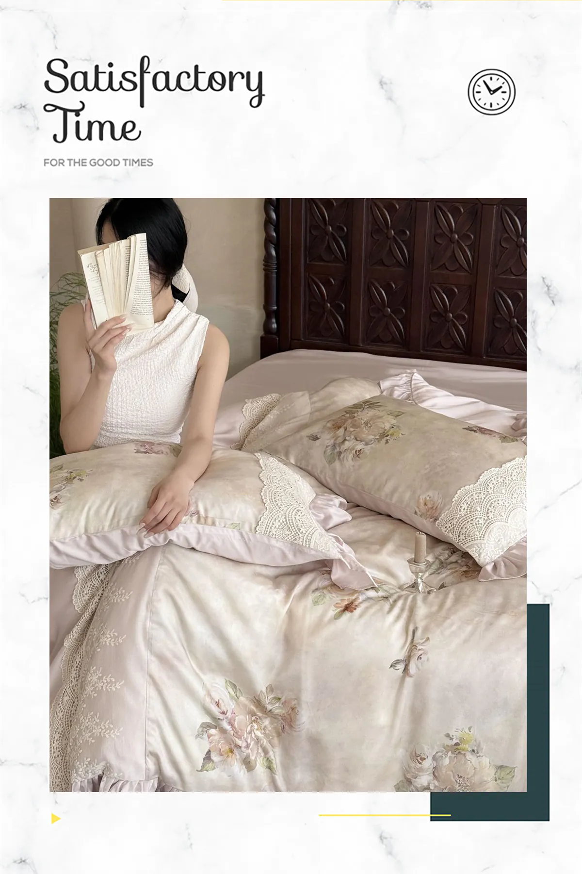 100s-Brushed-Cotton-Lace-Trim-Floral-Print-Full-Queen-King-Bedding-Set10