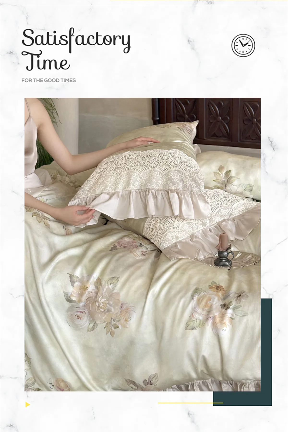 100s-Brushed-Cotton-Lace-Trim-Floral-Print-Full-Queen-King-Bedding-Set15