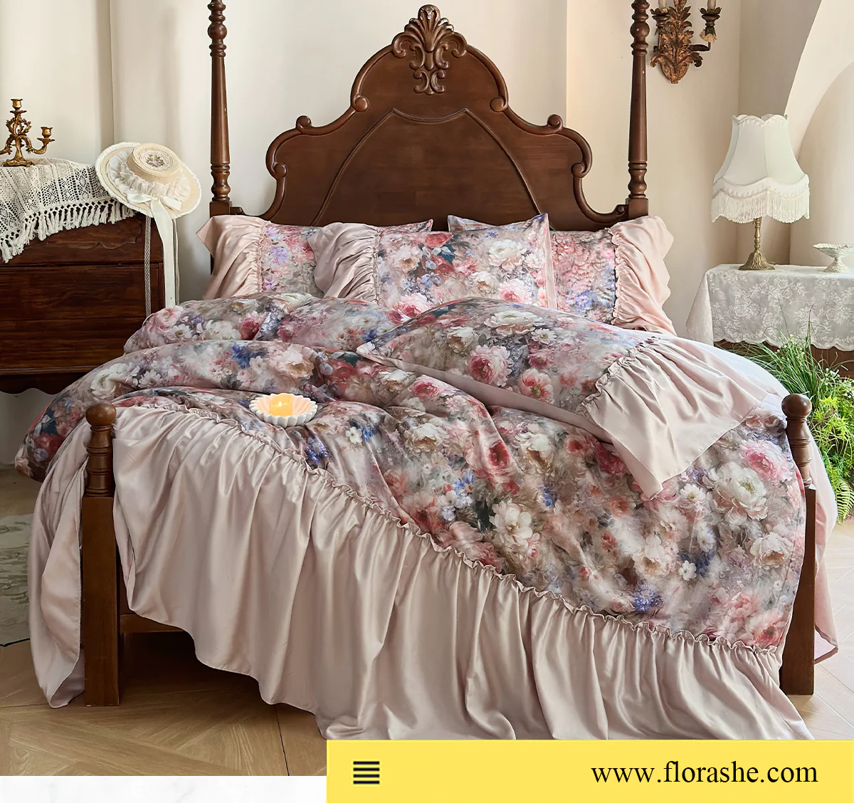 Artistic-Oil-Painting-Floral-Print-Brushed-Cotton-Tencel-Bedding-4-Piece-Set07