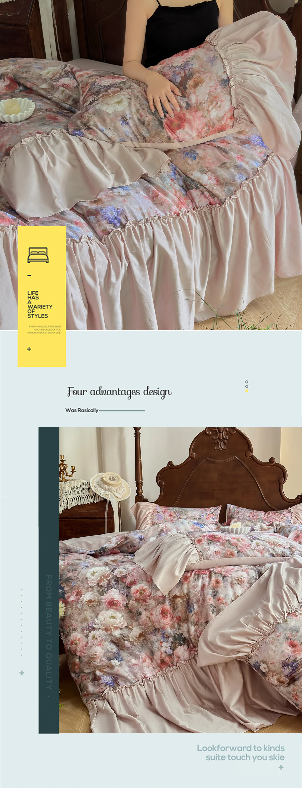 Artistic-Oil-Painting-Floral-Print-Brushed-Cotton-Tencel-Bedding-4-Piece-Set09