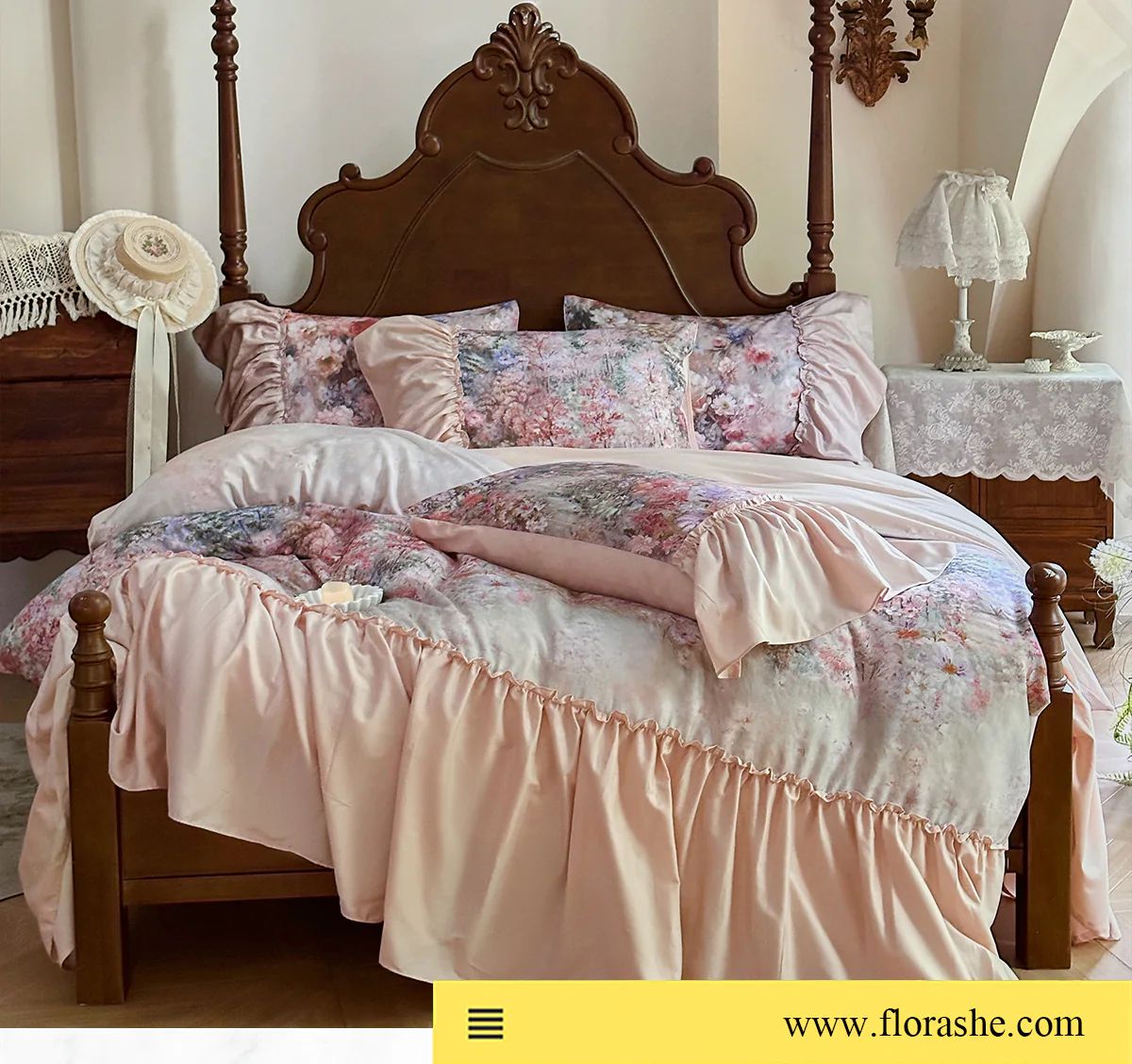 Artistic-Oil-Painting-Floral-Print-Brushed-Cotton-Tencel-Bedding-4-Piece-Set12