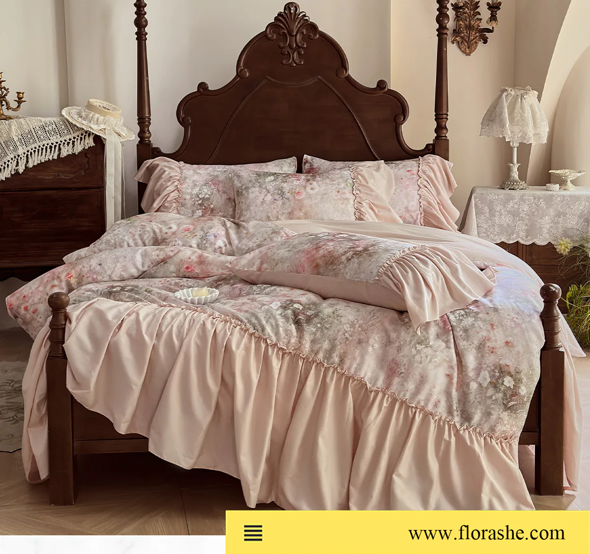 Artistic-Oil-Painting-Floral-Print-Brushed-Cotton-Tencel-Bedding-4-Piece-Set17