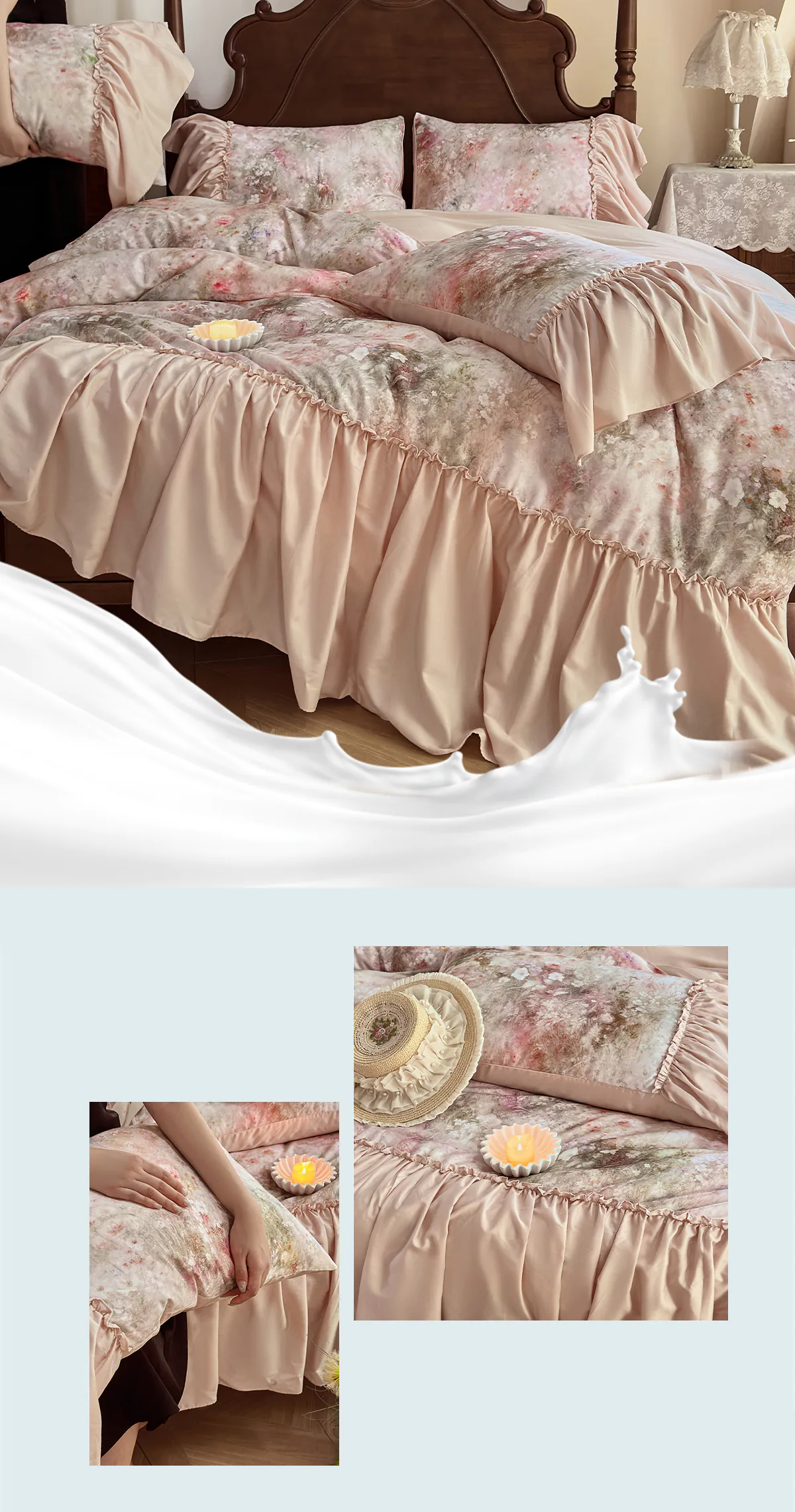 Artistic-Oil-Painting-Floral-Print-Brushed-Cotton-Tencel-Bedding-4-Piece-Set20