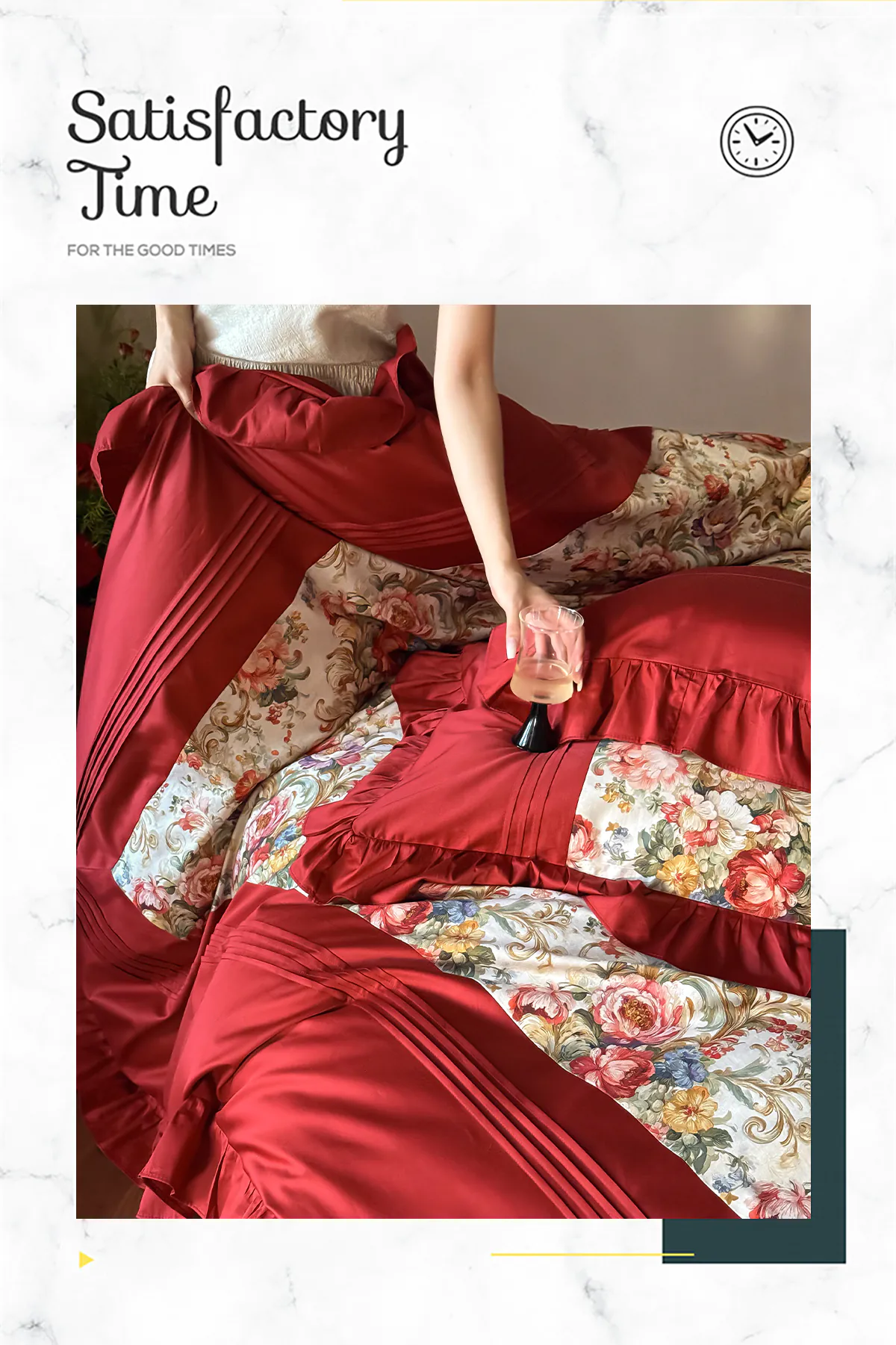 Classic-Floral-Print-Ruffle-Trim-100-Pure-Cotton-Bed-Sheet-Comforter-Cover-Set08