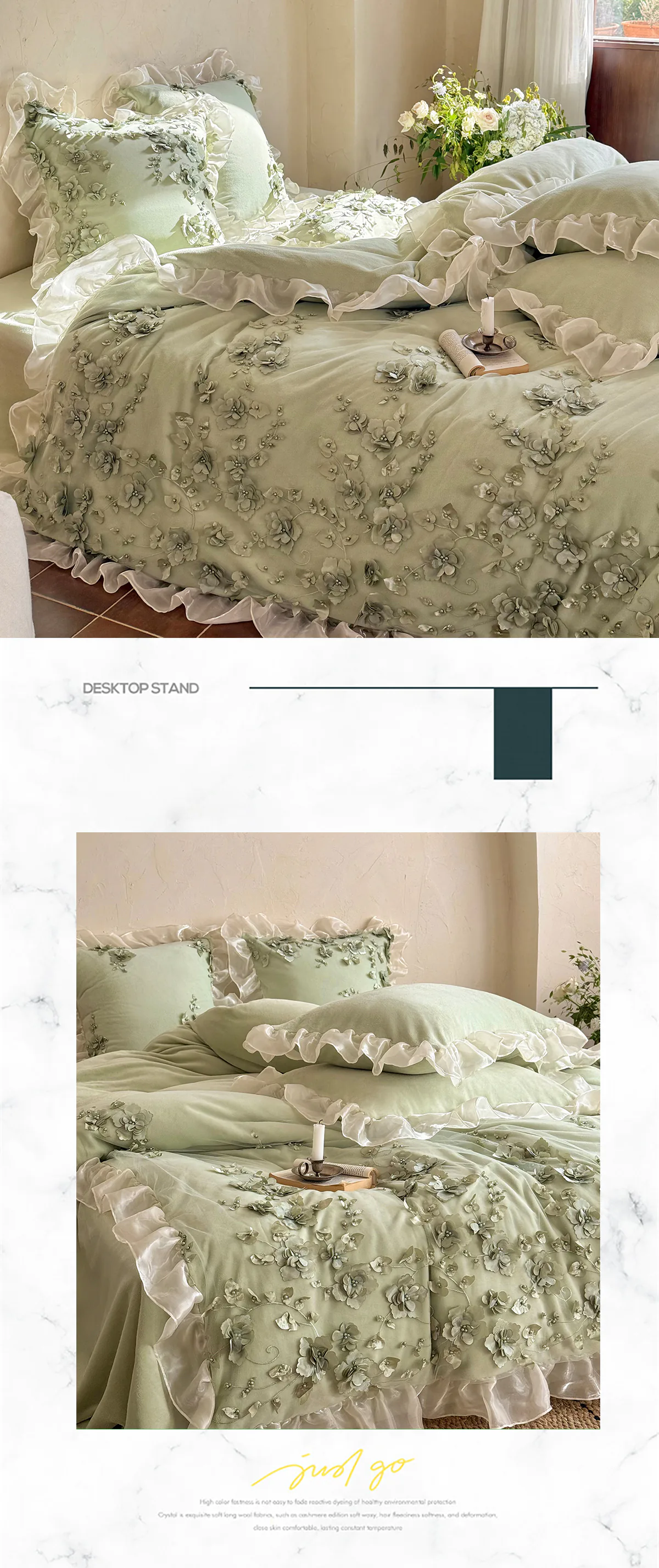Cottage-3D-Floral-Embroidery-Ruffle-Edge-Soft-Bedding-4-Pcs-Set15