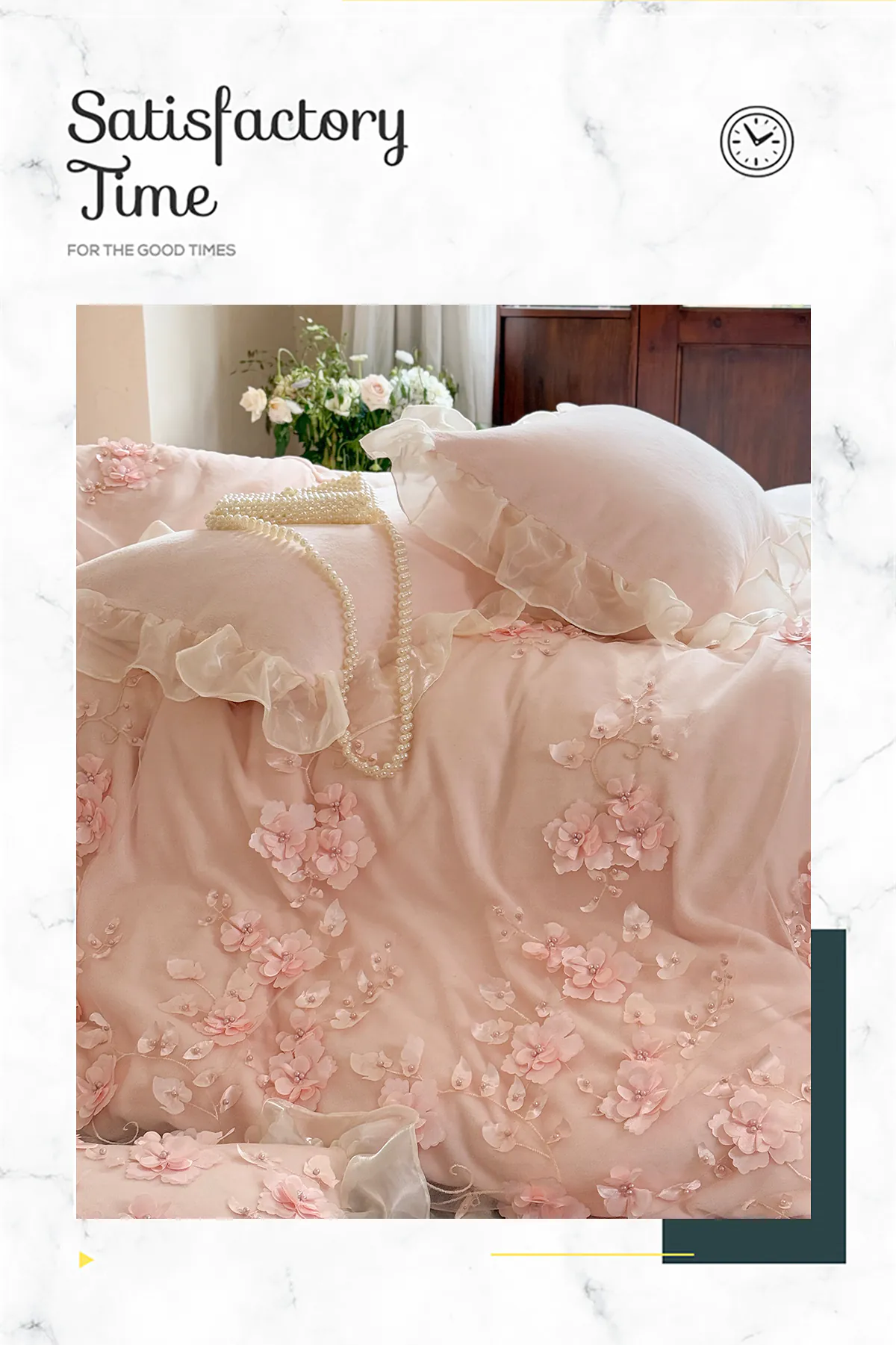 Cottage-3D-Floral-Embroidery-Ruffle-Edge-Soft-Bedding-4-Pcs-Set17