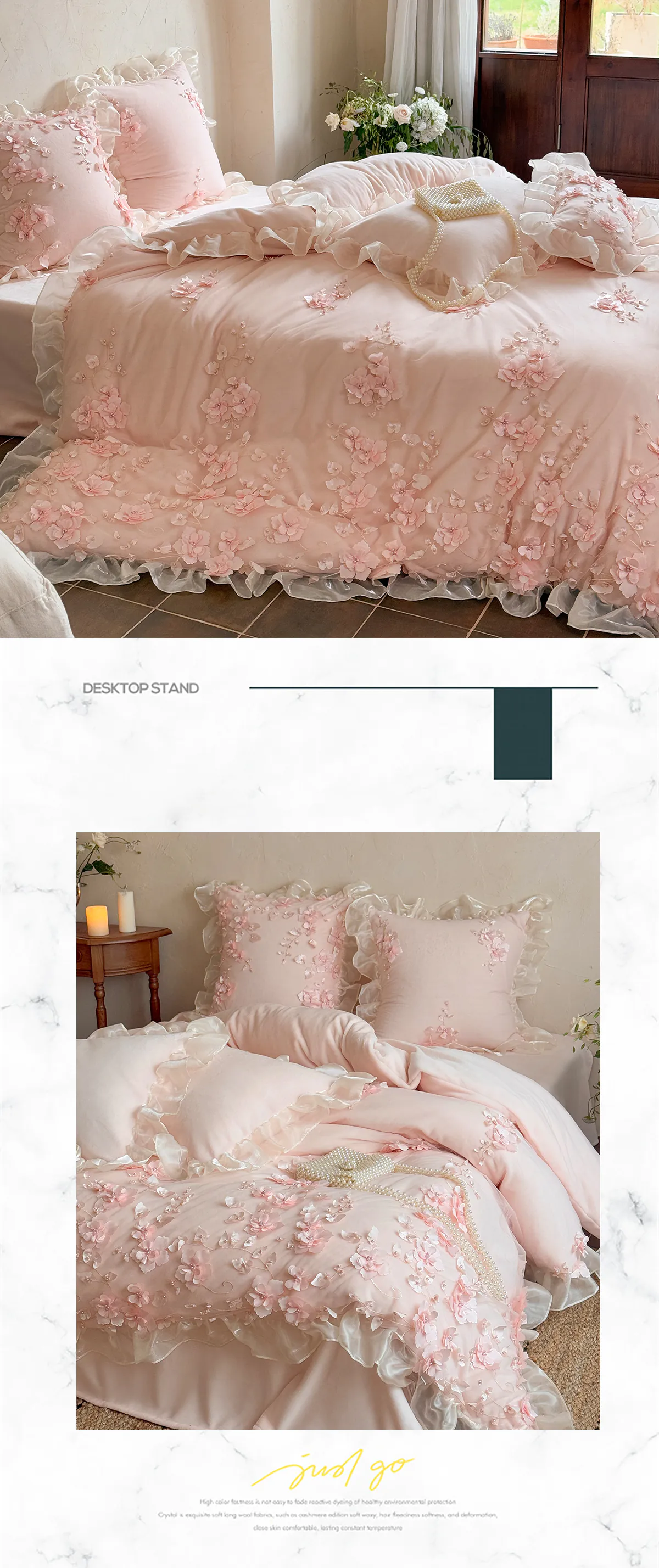Cottage-3D-Floral-Embroidery-Ruffle-Edge-Soft-Bedding-4-Pcs-Set20